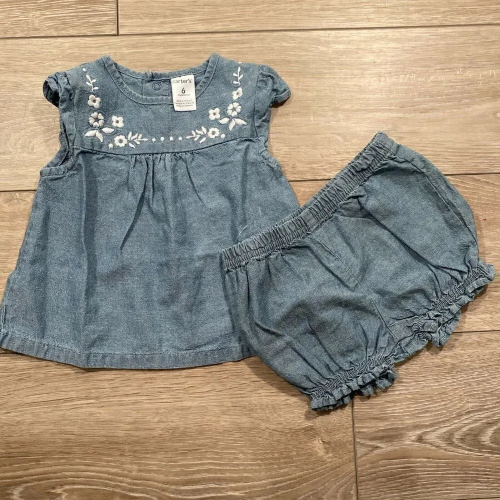 Carters Baby Girl Boho 2 Piece Outfit Embroidered 6 Months